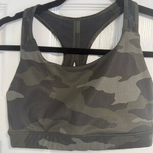 Athleta Green Camouflage Sports Bra Medium Support